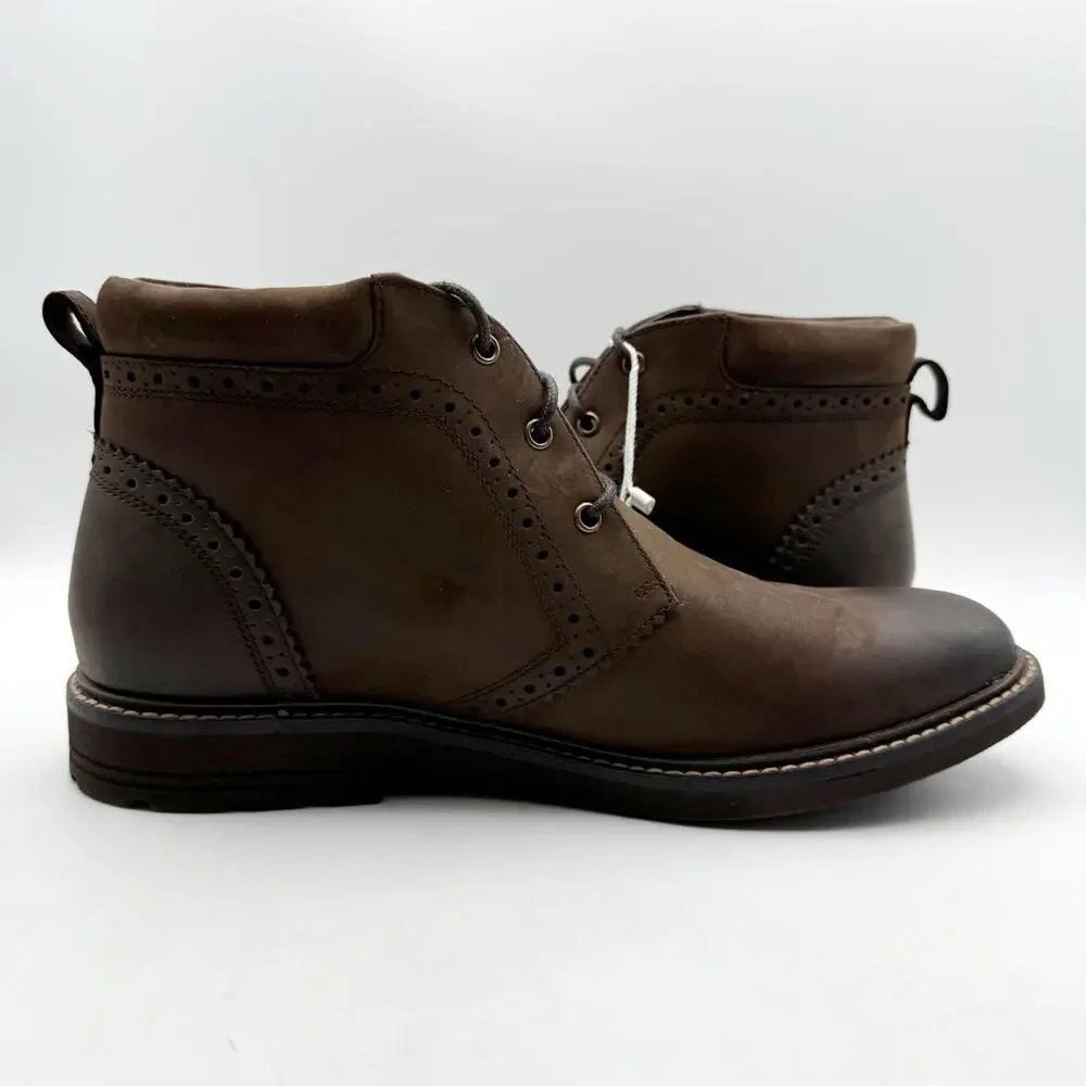 Nunn Bush Mens Ozark II Plain Toe Chukka Boots Size 10.5 M Brown Leather NIB